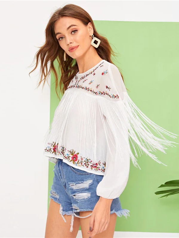 Embroidered Boho Blouse